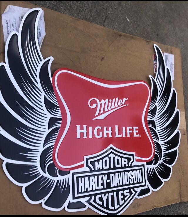 Miller High Life Harley Davidson Tin Sign
