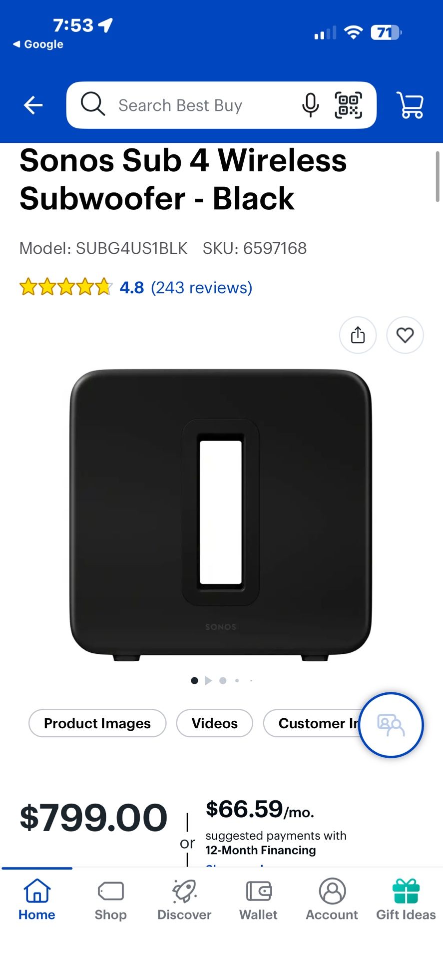Sonos Sub 4 wireless