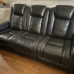 Leather Home Theater Power Reclining Couches 