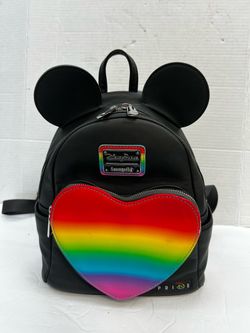 Official Disney parks rainbow pride loungefly mini backpack- excellent