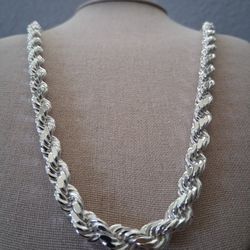 Rope Chain Hallow Silver 925 / Cadena De Plata 925