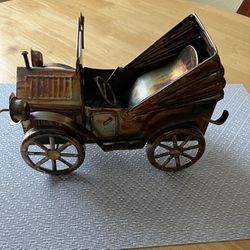Vintage Copper Wind Up Car Music “Happy Days Are Here Again” Tune