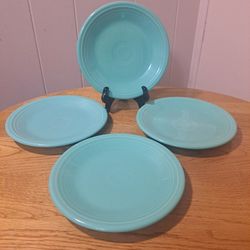 Set of 4 Turquoise Bread Plates by Fiesta.  12 Avail