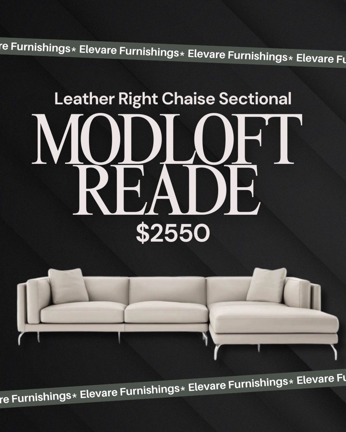 Modloft Reade Leather Beige Sectional