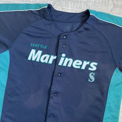 MLB Baseball Men's Seattle Mariners Blue/Green Athleric Button Up