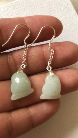 Jadeite jade dangle earrings