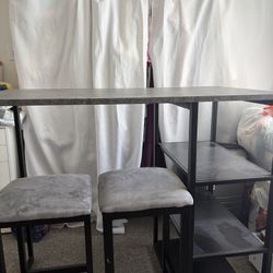 Free High Stool Table with Shelves