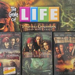 Pirates Of The Caribbean Dead Mans Chest Board Game & Dvds 1,2,3 