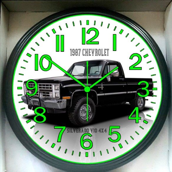 Wall Clock 1987 Chevrolet Chevy Silverado 4x4 Garage Shop Wall Clock New