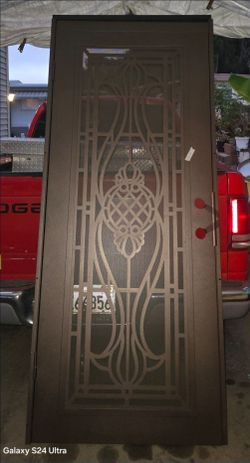 Unique Home Designs
Manchester 32 in. x 80 in. Left Hand/Outswing Desert Sand Aluminum Security Door with Bronze Perforated Metal Screen