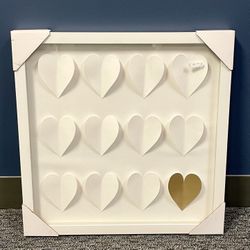 White & Gold Cut-out Hearts Wall Hanging - Medium-sized