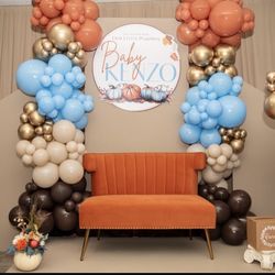 Orange Velvet Love Seat