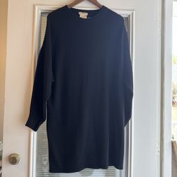 Jean Paul Gaultier Fuzzi  Long Sweater Dress Wool Cashmere Black Large Italy