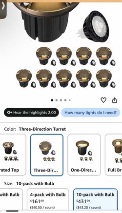 In-Ground LED Landscape Lights 10-Pack with Bulbs