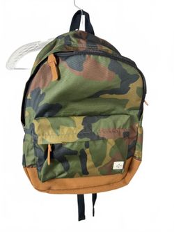 NWTs Camouflage Pattern Backpack with Brown Base and Adjustable Straps