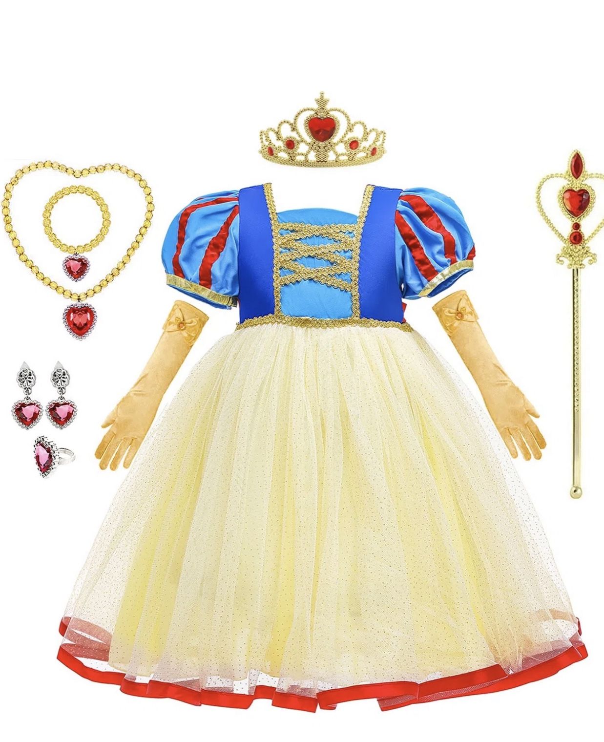 Girls Snow White Dress Costume, Princess Dress
