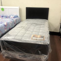 New Twin Size Bed With New Mattress And Boxspring Included 