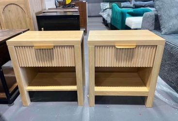 New a Set of 2 Nightstands Side Table