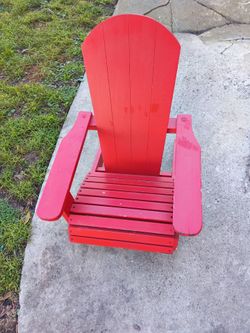 Red Wooden Adirondack Chair