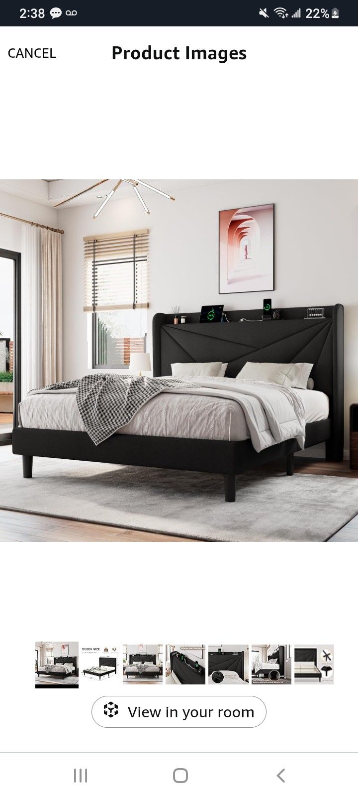 Queen Size Upholstered Bed Frame