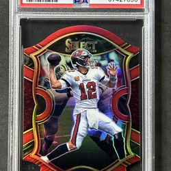 2020 Panini Select Concourse Tom Brady #1 Red Prizm Die-Cut Bucs
