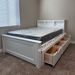 New Full Bed With Drawers And Mattress 