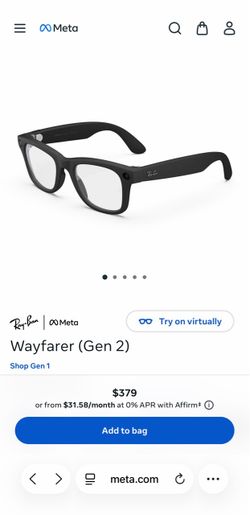 Ray-Ban Meta Wayfarer Gen 2 Smart Glasses