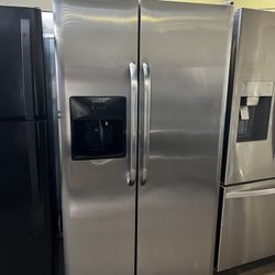 Frigidaire Stainless Steel Side By Side Refrigerator With Water And Ice Dispenser
