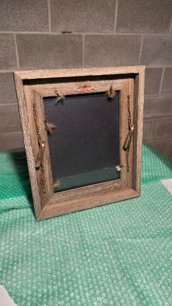 Handmade Trout fishing Wood picture Frame.  