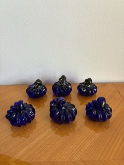 Cobalt Blue Mini Glass Pumpkins $12 Each