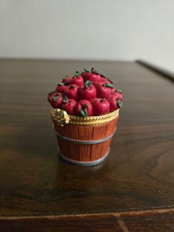 Apple Barrel Trinket Box Figurine