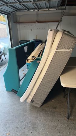 Free Queen bed and frame with headboard