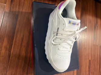 Reebok Classic White Sneakers with Iridescent Detail