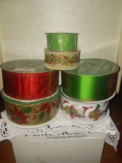 Bundle of 6 new rolls of holiday ribbon