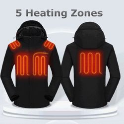 Men's Heated Jacket 7.4V, M2168, Size 3XL, 2XL, M, men black coat
