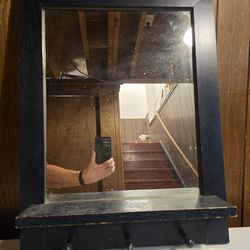 Hallway Mirror with Shelf & Coat Pegs