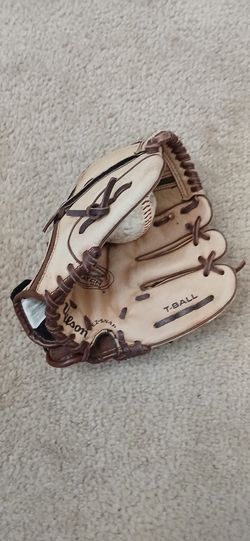 T-ball Baseball Glove Ages 3 4 5 For Right Hand Thrower Leather Shell