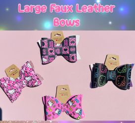 Leather Hello kitty Bows