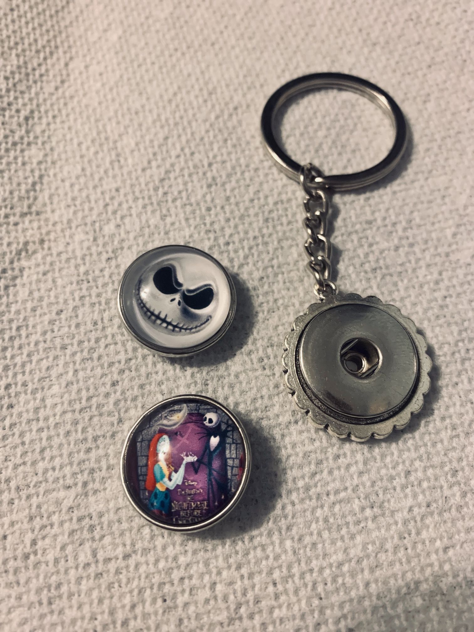 Jack & Sally Snap Keychain
