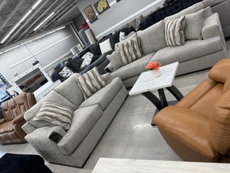 Gray Fabric Sofa Set