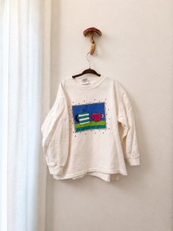 Vintage 90s Mulberry Bush Kids Shirt Size 5 Coffee Tea or Me Graphic Made USA