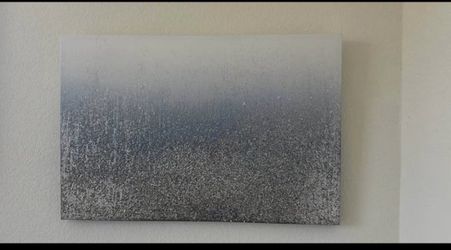 Silver Gray Glitter Ombre Wall Art