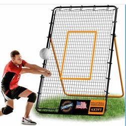 Volleyball Rebounder Net, 7x4 ft Adjustable Bounce Back Training Equipment with 5 Rebound Angles
