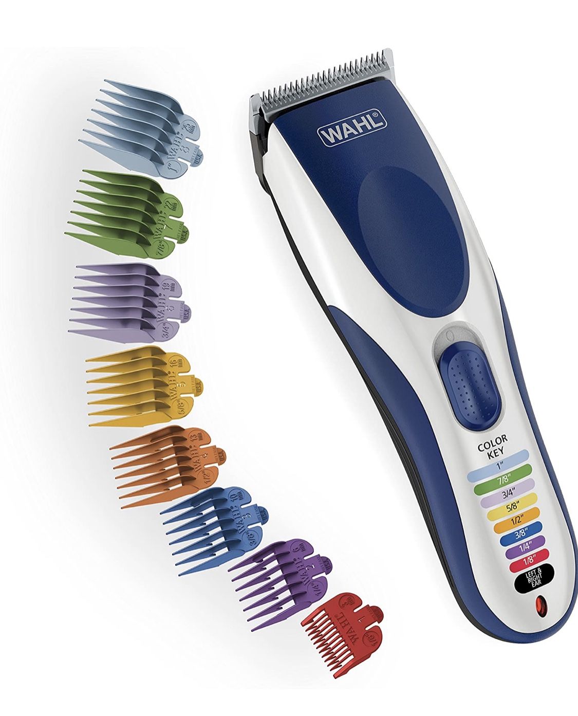 Wahl Color Pro 9649 Cordless Rechargeable Hair Clipper Kit Color Coded Guide NEW
