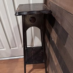 Antique wood corner stand
