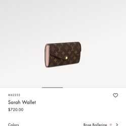 Authentic Louis Vuitton Sarah Wallet