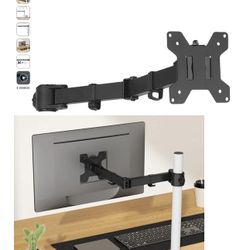 WALI Single Monitor Arm, Fully Adjustable Pole Mount Bracket for WALI Monitor Mounting System