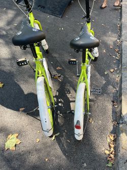 Pair of Lime Green Cruiser 2 Bicycles