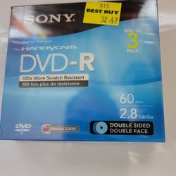 SONY ! HANDYCAM  DVD-R/NEW! 3 - PACK!