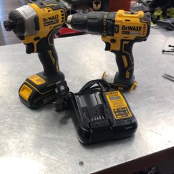 96091 Dewalt DCB778,DCF809 20v Lithium Ion 1/2” Hammer Drill & 1/4” Impact Driver W/ 1.3ah Battery & Charger 574981